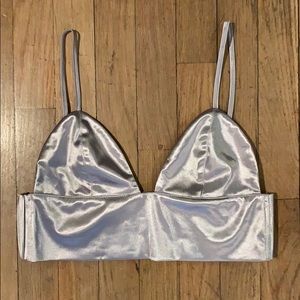 Nasty Gal Silk Chrome Bralette